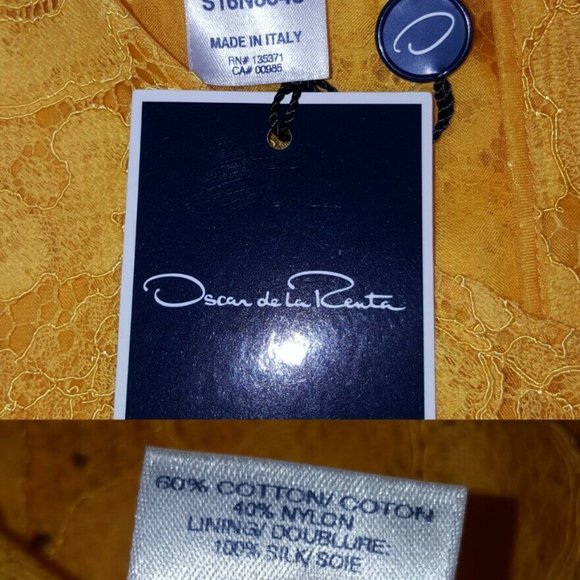 °♡$3,800 NEW OSCAR DE LA RENTA STUNNING IVORY WHITE FLORAL GUIPURE LACE DRESS 0 - Picture 8 of 13